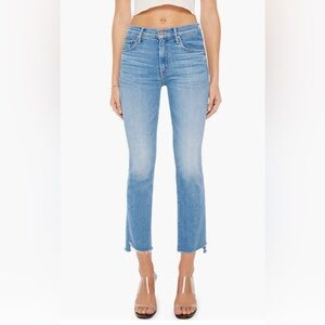 Mother The Insider High Waist Step Frayed Hem Crop Jeans